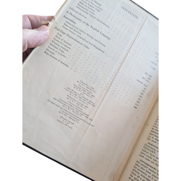 Webster's Students Dictionary 1962 Vintage Book Thumb Index HC American Book - Picture 4 of 7